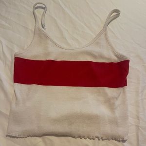 Pacsun; Basics red stripe and white cami crop top. Size small.